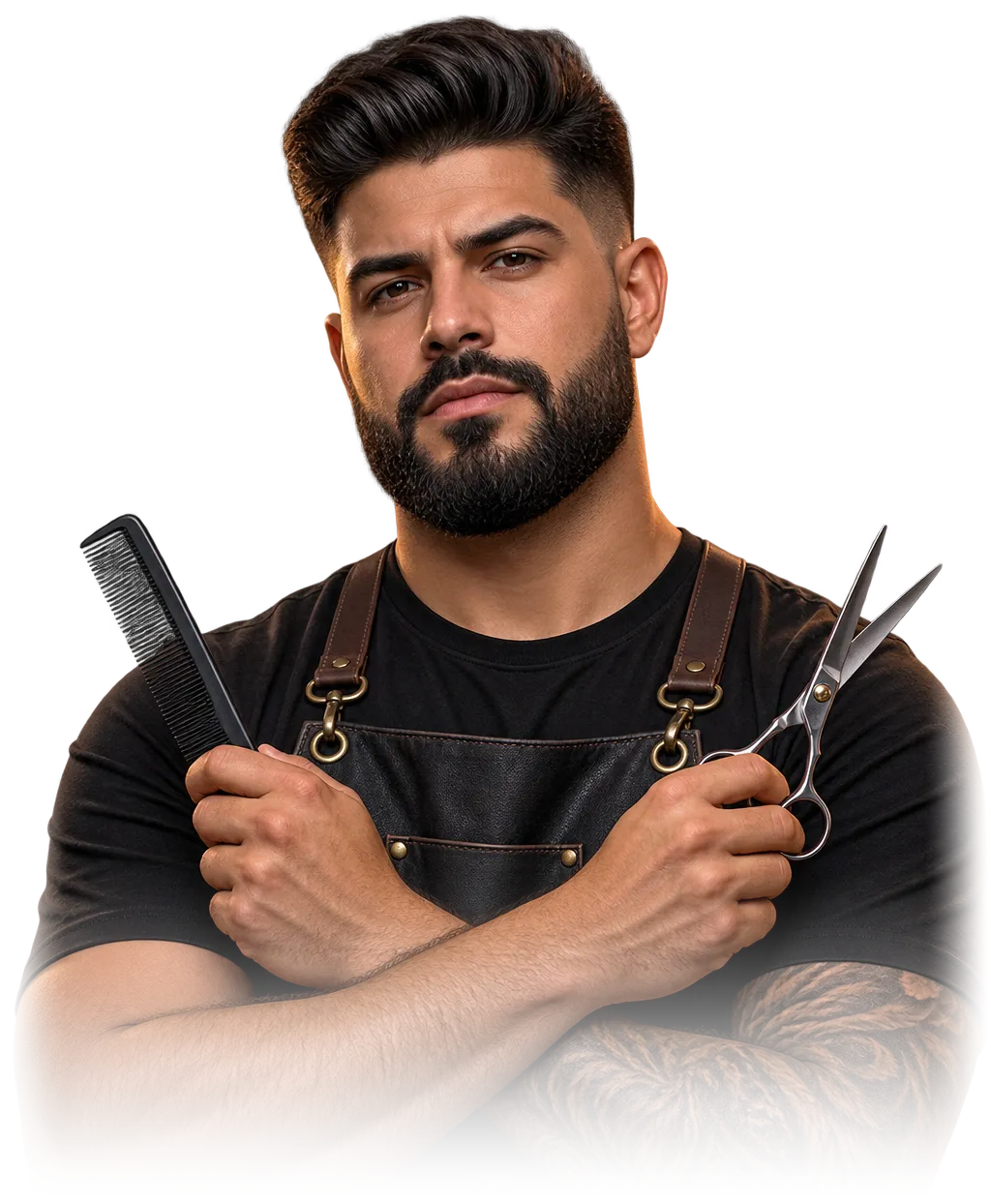 Barbeiro da Norte Barbearia com pente e tesoura